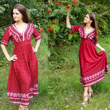 Deep V Neck Floral Dress By Bohoartist