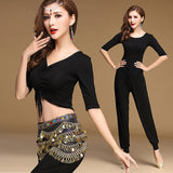 Modern Style V2 - Open Belly Top, Belt, And Pants Dance Set