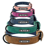 Personalized Leather Dog Collar With Custom Name Tags!
